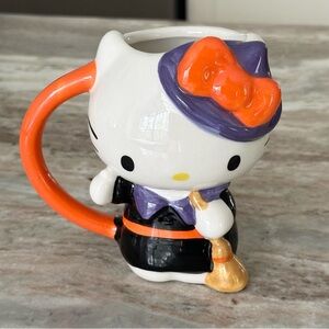 Hello Kitty Witch Mug - Orange & Purple Halloween Decor -Coffee Mug